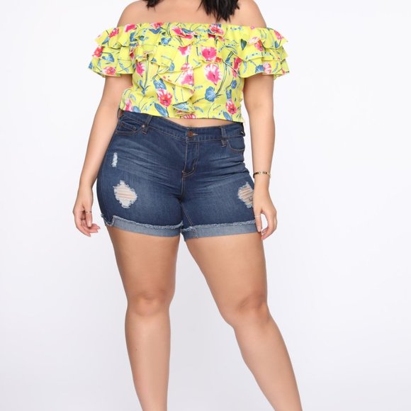 Golden Paradise Off Shoulder Top - Yellow - Picture 2 of 5